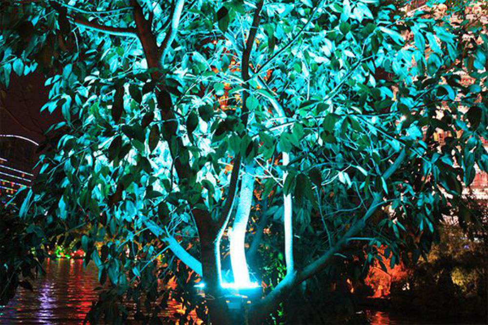 必赢亚洲照明的RGB投光灯用在海内景观亮化项目